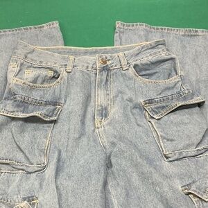 SHEIN Blue Denim Jeans with Stretch Comfort